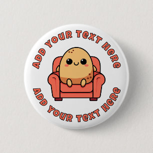Happy Couch Potato Personalised 6 Cm Round Badge
