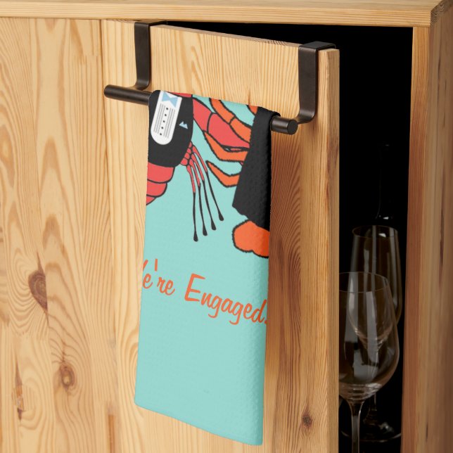 Happy Couple Crawfish Boil Party Tea Towel (Thirds Fold)