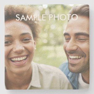 Happy Couple Custom Engagement Anniversary Photo Stone Coaster
