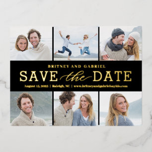 Happy Couple Foil Save The Date Postcard