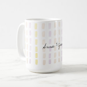 Happy Couple Geometric Watercolor Pattern Coffee Mug