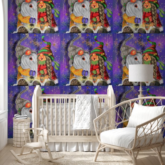 Happy Couple Gnome Christmas Wallpaper (Kids)