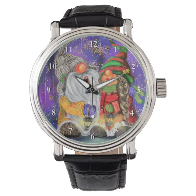 Happy Couple Gnome Christmas Watch (Front)