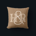 Happy Couple Initials on a Cushion<br><div class="desc">Wedding gift cushion. The initials printed onto this throw pillow make for an ideal wedding gift for a married couple. Incorporates the two initials.</div>