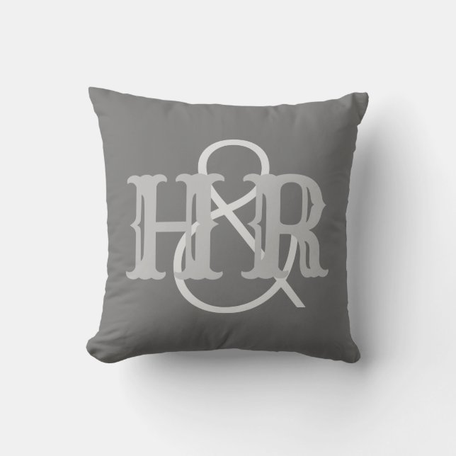 Happy Couple Joint Initials on a Cushion (Front)
