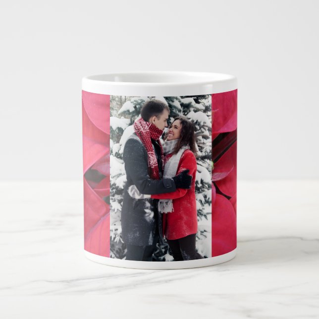 Happy Couple Jumbo Poinsettia Mug (Front)