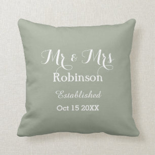 Happy Couple Mr + Mrs Personalised Wedding Cushion