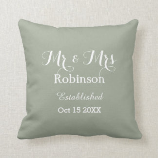 Happy Couple Mr + Mrs Personalised Wedding Cushion