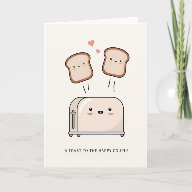 happy couple, wedding, toast  card (Front)
