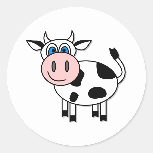 Happy Cow Classic Round Sticker (Front)