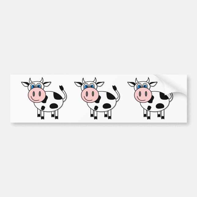 Happy Cow - Customisable! Bumper Sticker (Front)