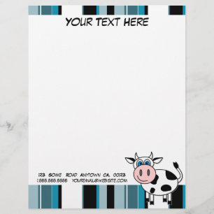 Happy Cow Customisable Letterhead Design