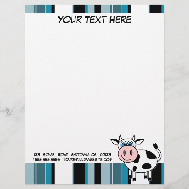 Happy Cow Customisable Letterhead Design (Front)