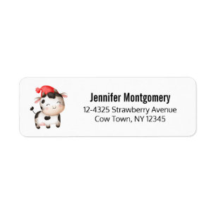 Happy Cow in a Cute Red Hat
