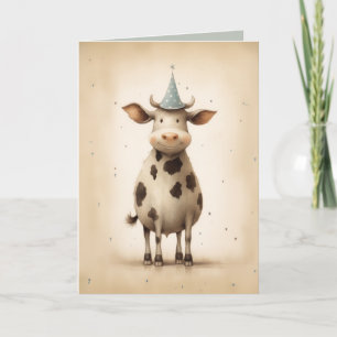 Happy Cow Party Hat Invitation