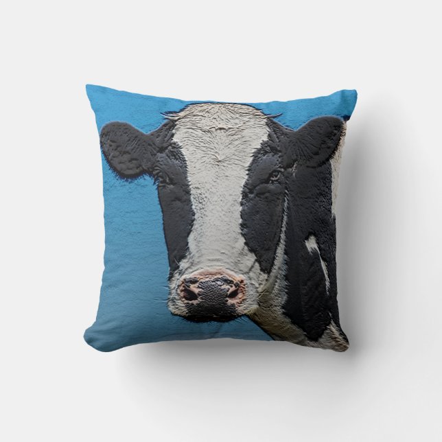 Happy Cow Portrait Square Beverage Coaster Baby Bu Cushion (Front)