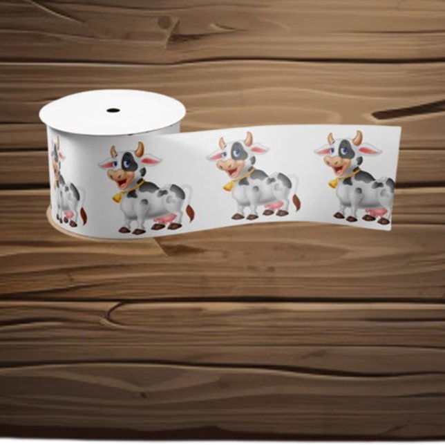   Happy Cow Satin Ribbon (Embrace the joy of crafting with our Happy Cow Satin Ribbon by Love Cows.)