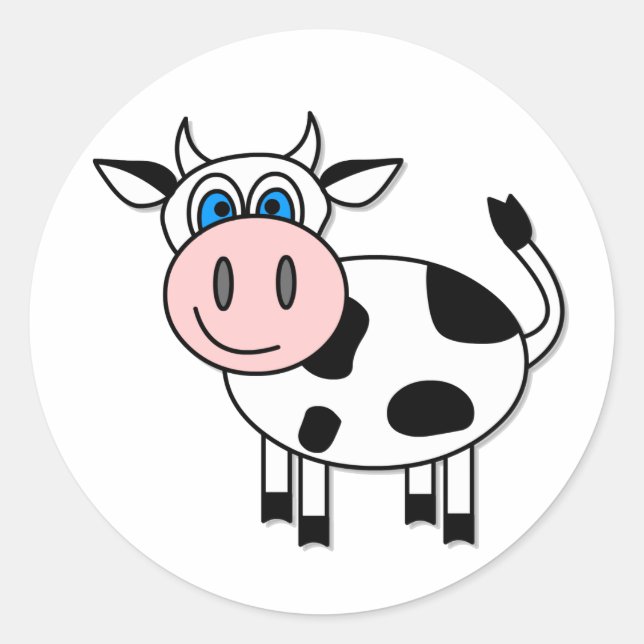 Happy Cow Sticker - Customisable! (Front)