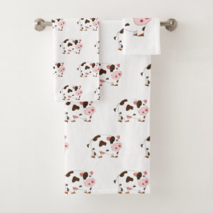 Cow print bath towels hot sale