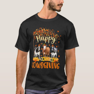 Happy Cowsgiving Cute Thanksgiving Cow Owner Farme T-Shirt
