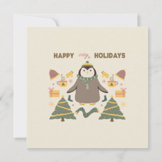 Happy cozy holidays greeting card