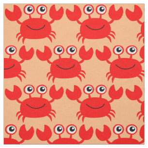 Happy Crab custom fabric