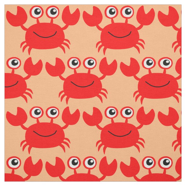Happy Crab custom fabric (Swatch)