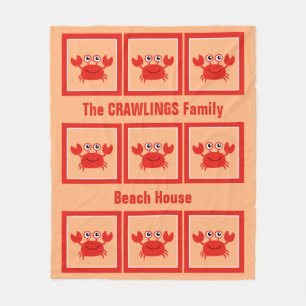 Happy Crab custom fleece blankets