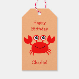 Happy Crab custom gift tags