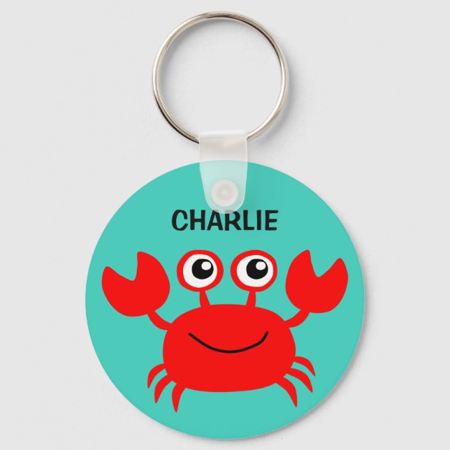 Happy Crab custom key chains (Front)