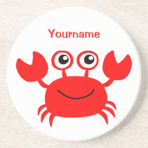 Happy Crab custom monogram coaster