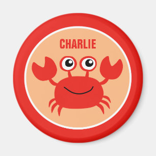 Happy Crab custom monogram magnet
