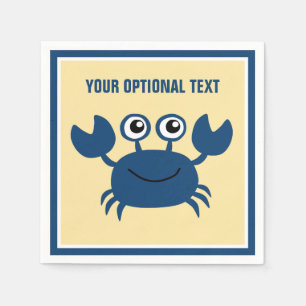 Happy Crab Custom Text Napkin
