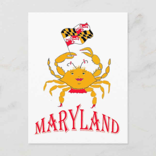 Happy crab  in Maryland Holiday Postcard (Front)