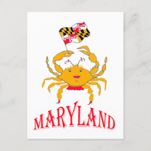 Happy crab  in Maryland Postcard