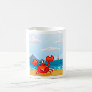 Happy Crab On A Beach Coffee Mug