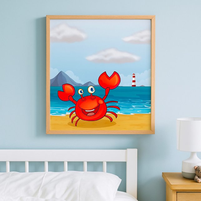 Happy Crab On A Beach Poster (Creator Uploaded)