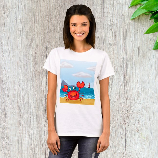Happy Crab On A Beach T-Shirt (Creator Uploaded)