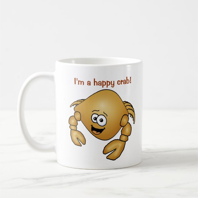 Happy Crab on a mug! Coffee Mug (Left)