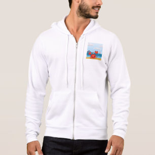 Happy Crab on Beach with Lighthouse Hoodie