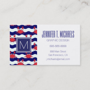 Happy Crabs Pattern Business Card