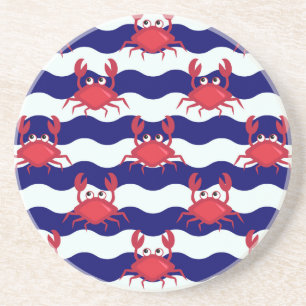 Happy Crabs Pattern Coaster