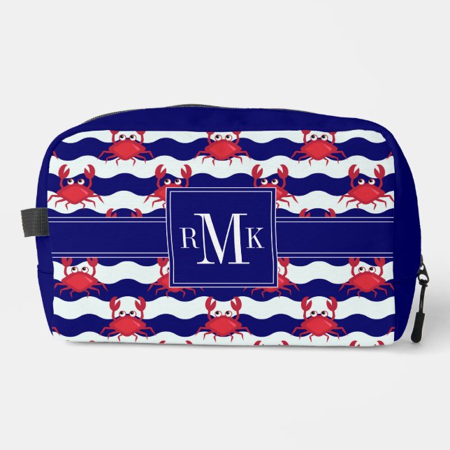 Happy Crabs Pattern Dopp Kit (Front)