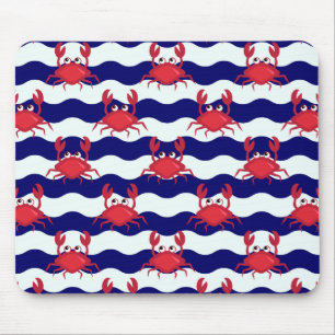 Happy Crabs Pattern Mouse Mat