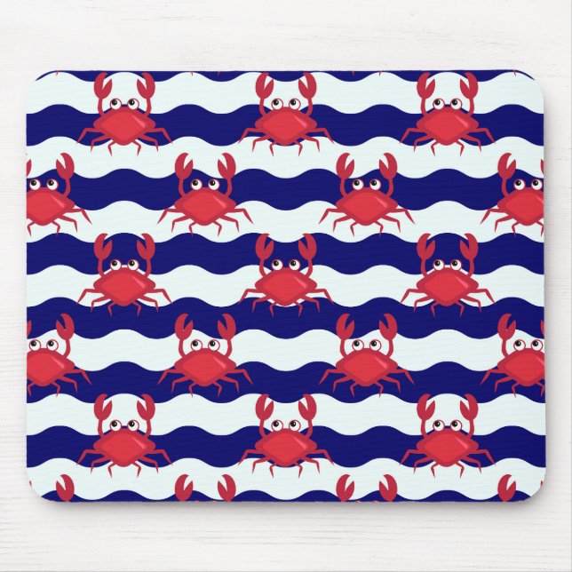 Happy Crabs Pattern Mouse Mat (Front)