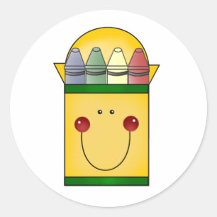 Happy Crayons Classic Round Sticker