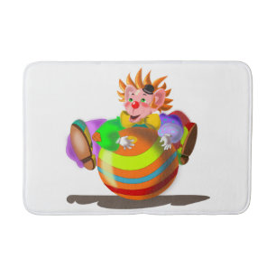 Happy Crazy Clown Bath Mat
