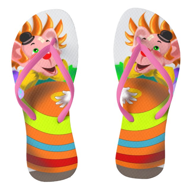 Happy Crazy Clown Flip Flops (Footbed)