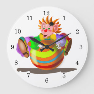 Happy Crazy Clown Large Clock