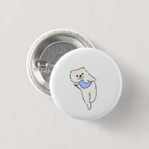 Happy Cream Pomeranian Lover Gift 3 Cm Round Badge